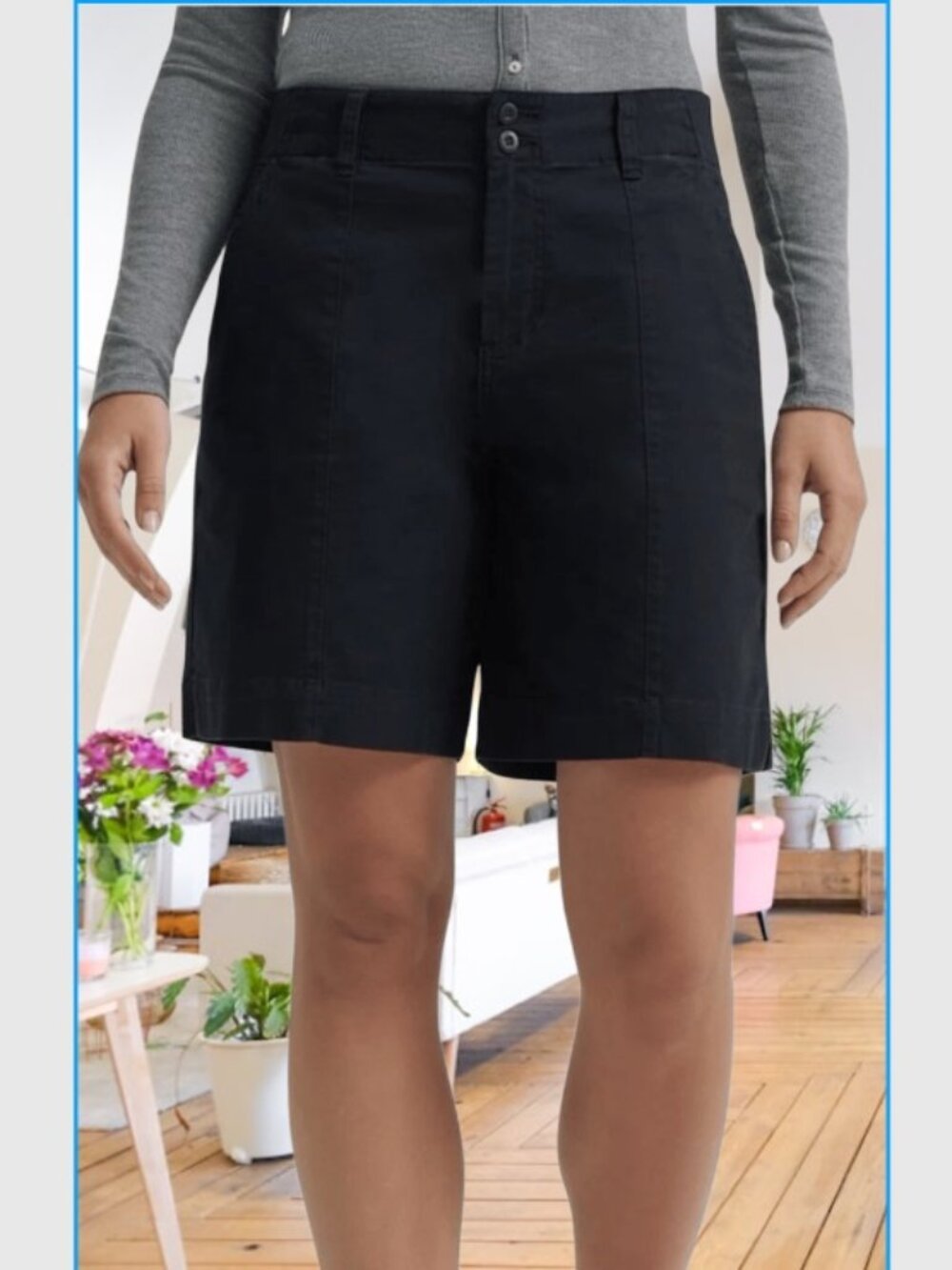 Lee Women’s Mid Rise Black 8” Bermuda Shorts Size 14 NWT